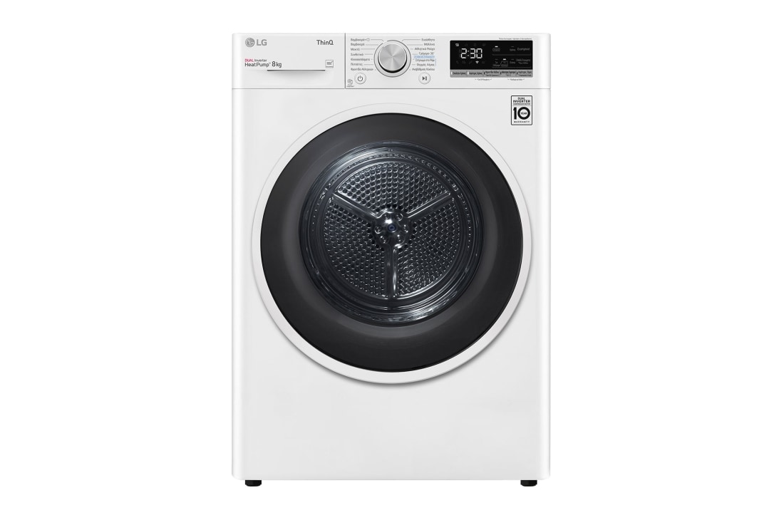 LG Στεγνωτ?ριο 8kg Υβριδικ? με Aντλ?α θερμ?τητα?, RH80V9AVHN, RH80V9AVHN