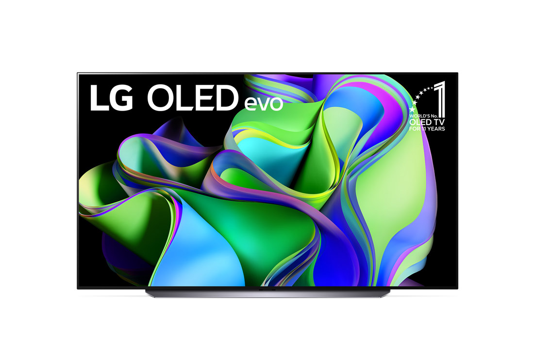 LG OLED evo C3 4K 83 ιντσ?ν 2023, Μπροστιν? ?ψη με την LG OLED evo και το ?μβλημα "11 Years World No.1 OLED" στην οθ?νη., OLED83C36LA