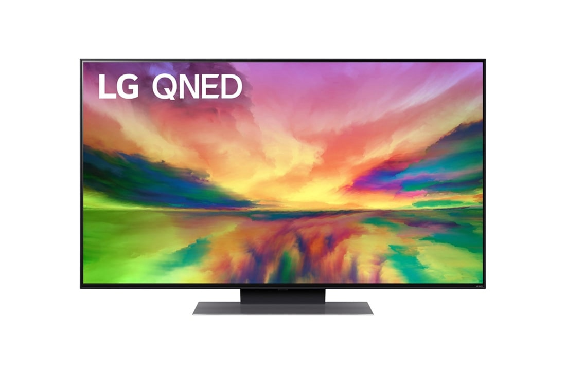 LG QNED LED 4K QNED82 50 ιντσ?ν, 2023, Μπροστιν? ?ψη τη? LG QNED TV με εικ?να που γεμ?ζει την οθ?νη και λογ?τυπο του προ??ντο?, 50QNED826RE