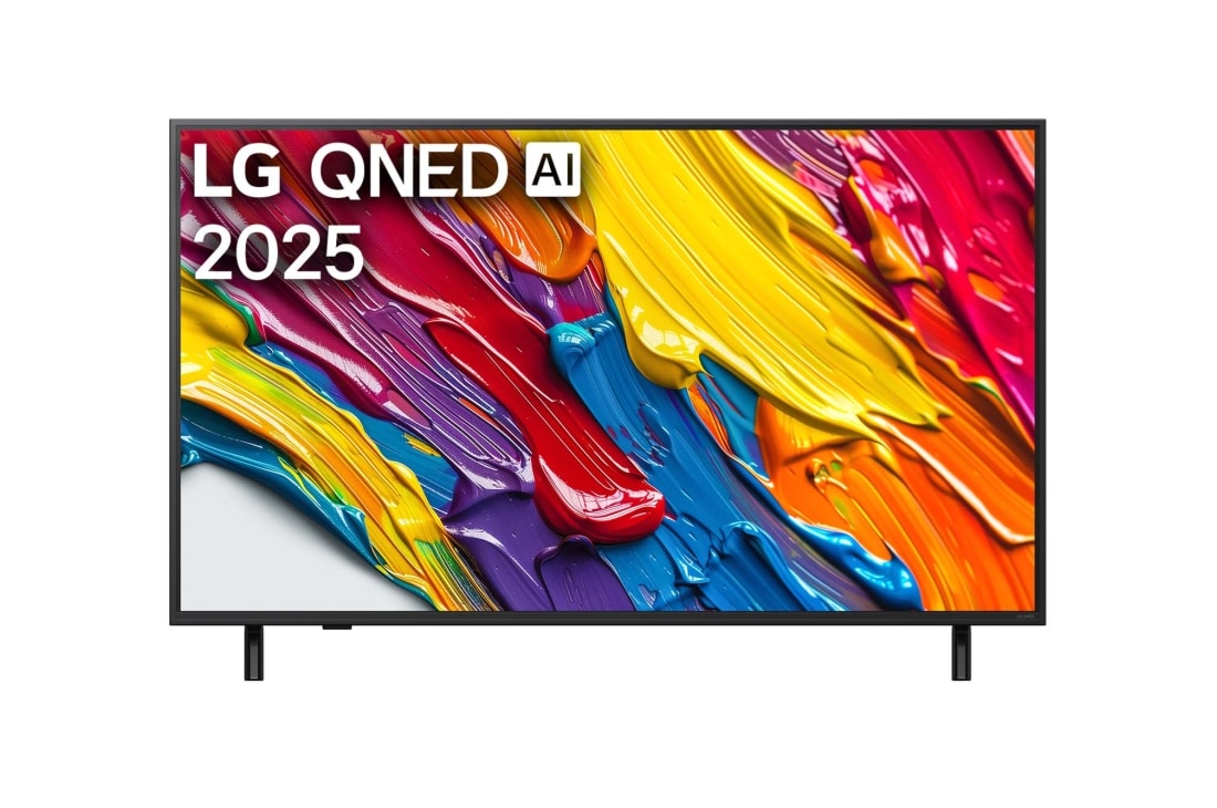 LG Τηλε?ραση 50 ιντσ?ν LG QNED AI QNED82 4K Smart TV 2025, Μπροστιν? ?ψη τη? LG QNED82 TV, το λογ?τυπο LG QNED Al στην π?νω γων?α. Η LG QNED TV απεικον?ζει πολ?χρωμε? υφ?? σαν βαφ?? που συνδυ?ζονται., 50QNED82A6B