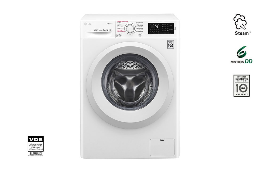 LG Πλυντ?ριο Ρο?χων 9kg, Ατμο?, F4J5VY3W