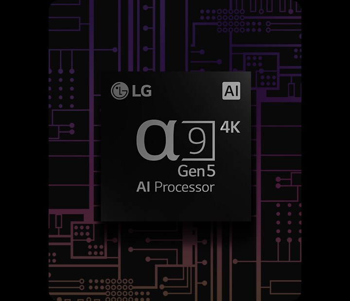 Απεικ?νιση του επεξεργαστ? a9 Gen 5 AI 4K σε ασπρ?μαυρο φ?ντο, το οπο?ο μετατρ?πεται σε ?γχρωμο
