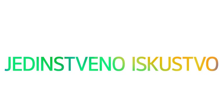 Rije?i ?ONE EXPERIENCE” (jedinstveno iskustvo) prikazane su u ?utoj i zelenoj boji koja postupno blijedi.