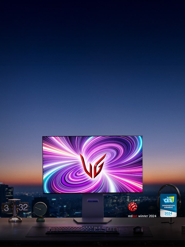 Slika koja prikazuje postavke za igranje LG UltraGear OLED gaming monitora 32GS95UE modela.