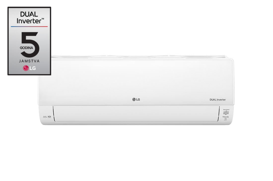 LG DUALCOOL Deluxe - Dual Inverter klima-ure?aj od 7 kW uklanja 99,9% bakterija, Wi-fi upravljanje na daljinu (ThinQ), Prikaz prednje strane, DC24RK