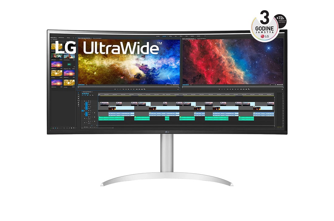 LG 38'' 21:9 QHD+(3840x1600) UltraWide? monitor, prikaz prednje strane, 38WP85C-W