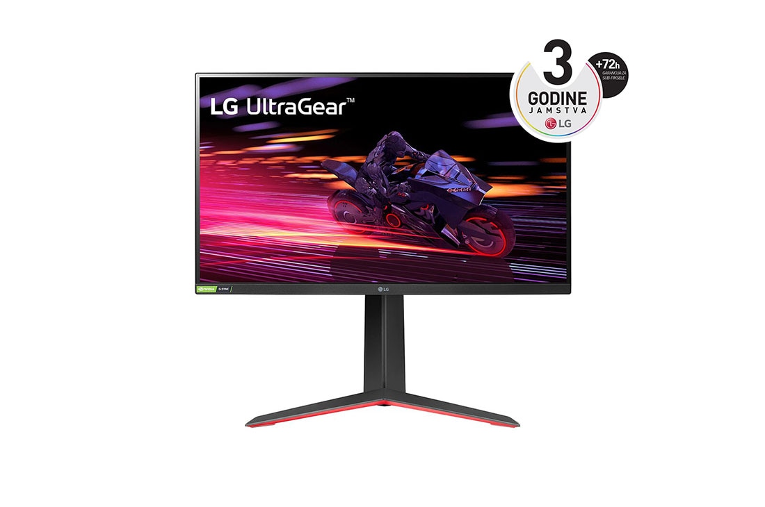LG 27'' Full HD(1920 x 1080) UltraGear? monitor s 1ms 240Hz i NVIDIA? G-SYNC? compatibility, prikaz prednje strane, 27GP750-B