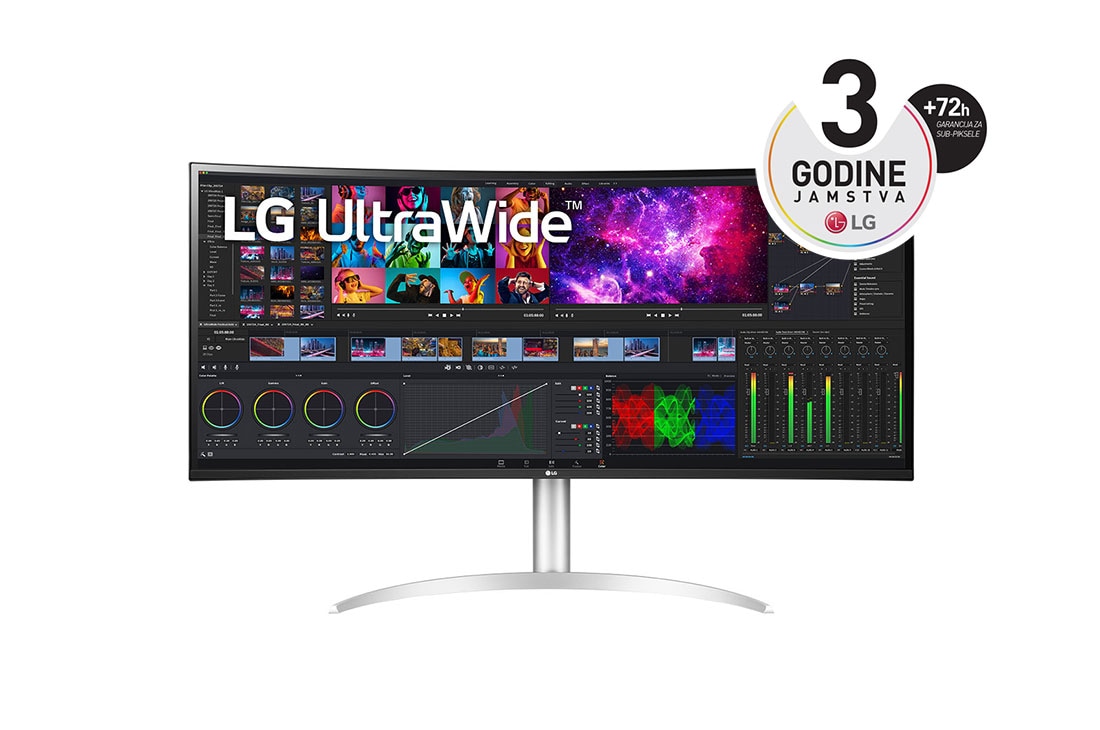 LG Zakrivljeni zaslon UltraWide? 5K2K Nano IPS od 39,7 in?a, prikaz prednje strane, 40WP95C-W