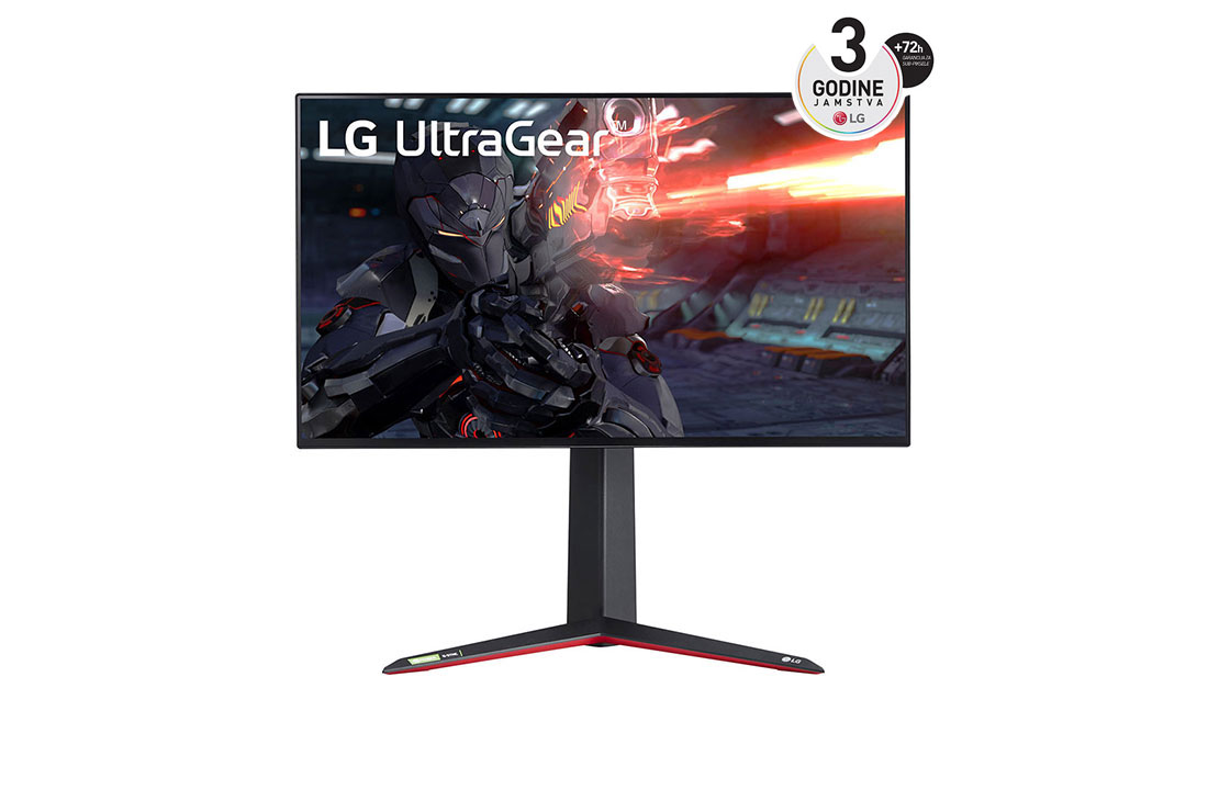 LG 27'' 4K UHD Nano IPS 1ms 144Hz UltraGear<sup>TM </sup>monitor , prikaz prednje strane, 27GN95R-B