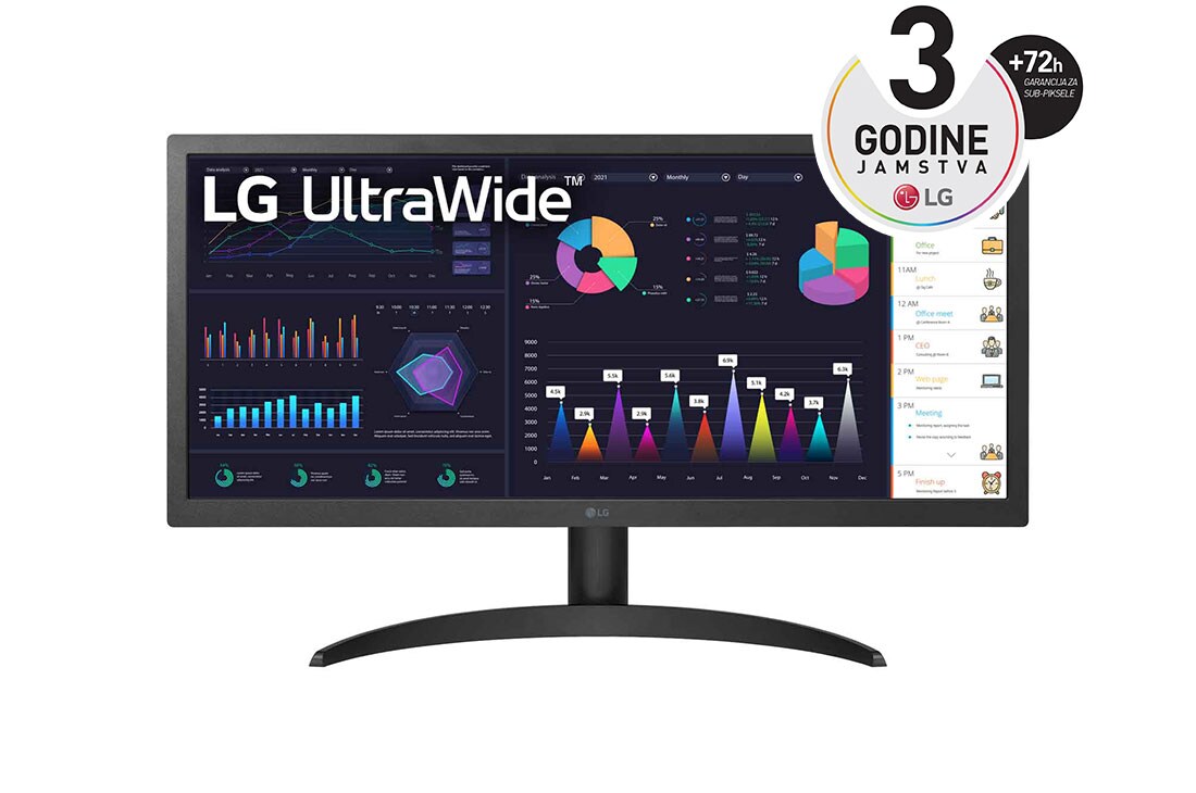 LG 26'' 21:9 UltraWide? Full HD IPS Monitor with  AMD FreeSync? , prikaz prednje strane, 26WQ500-B