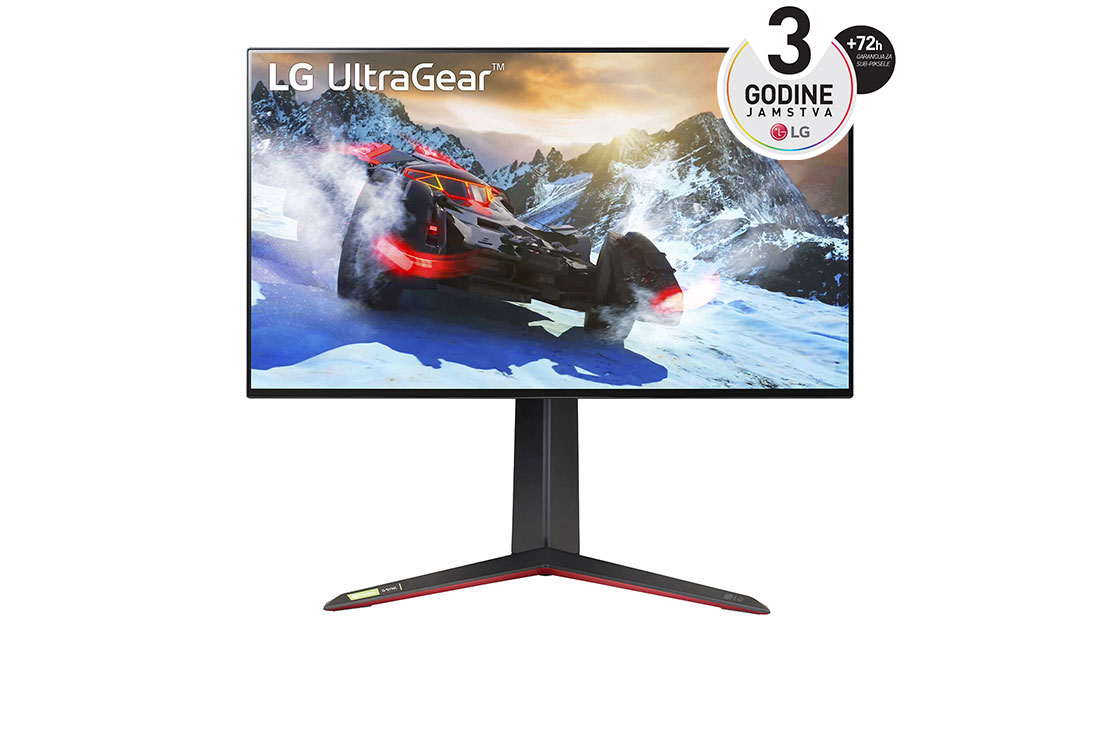 LG 27'' UHD 4K UltraGear? Nano IPS 1ms (GtG) Gaming Monitor with VESA DSC, prikaz prednje strane, 27GP95R-B