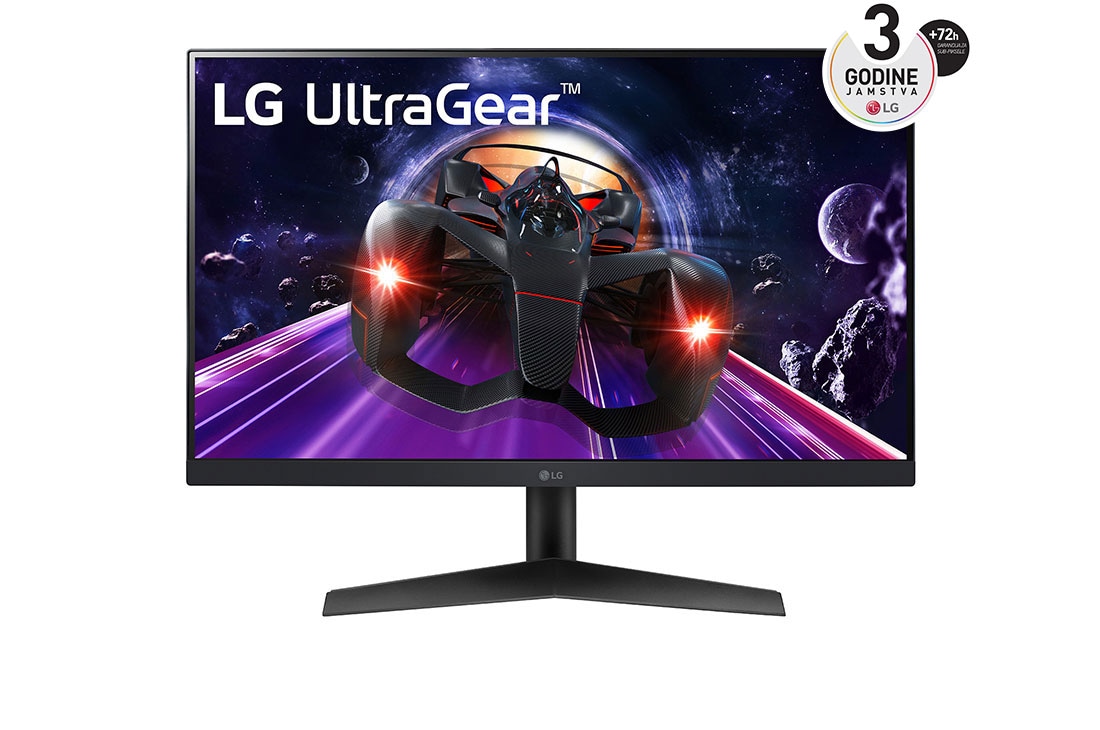 LG Monitor za videoigre od 23,8'' UltraGear? Full HD IPS 1ms (GtG), prikaz prednje strane, 24GN60R-B