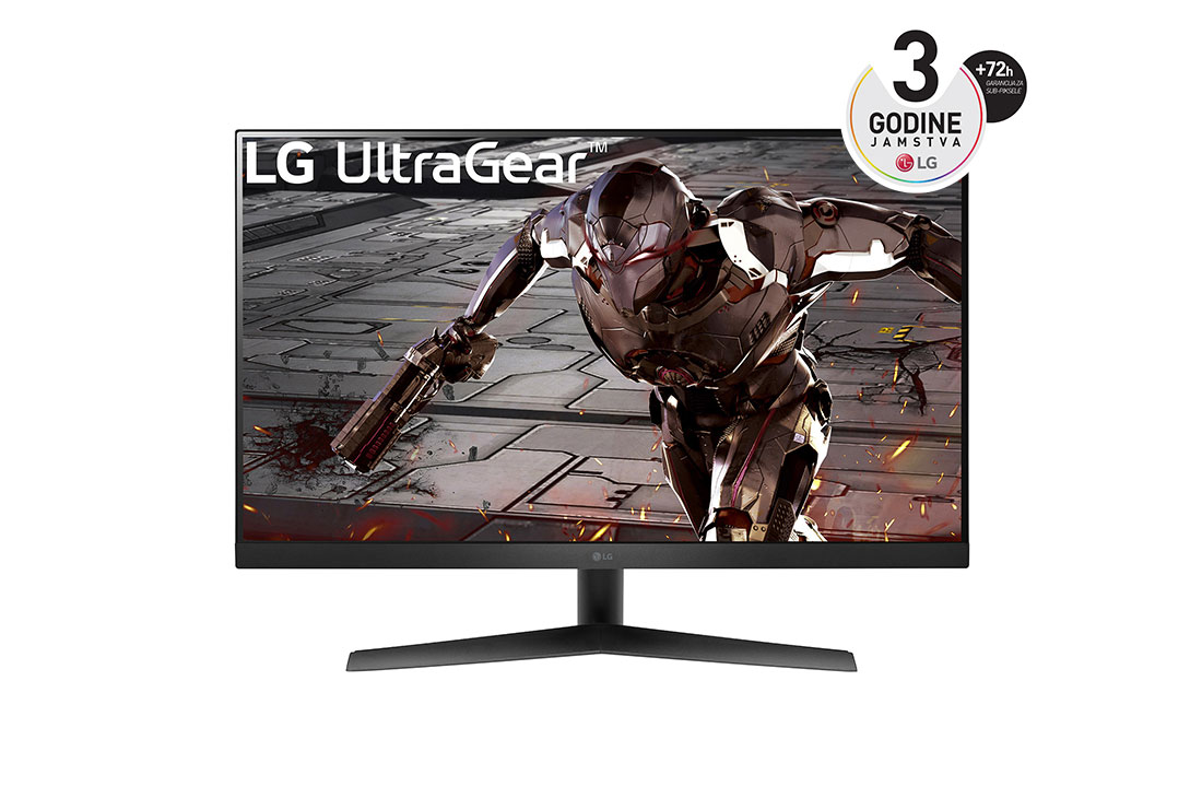 LG Monitor za videoigre UltraGear? Full HD s 165 Hz, 1ms MBR od 31,5 in?a i kompatibilan s tehnologijom G-SYNC? tvrtke NVIDIA?, prikaz prednje strane, 32GN50R-B