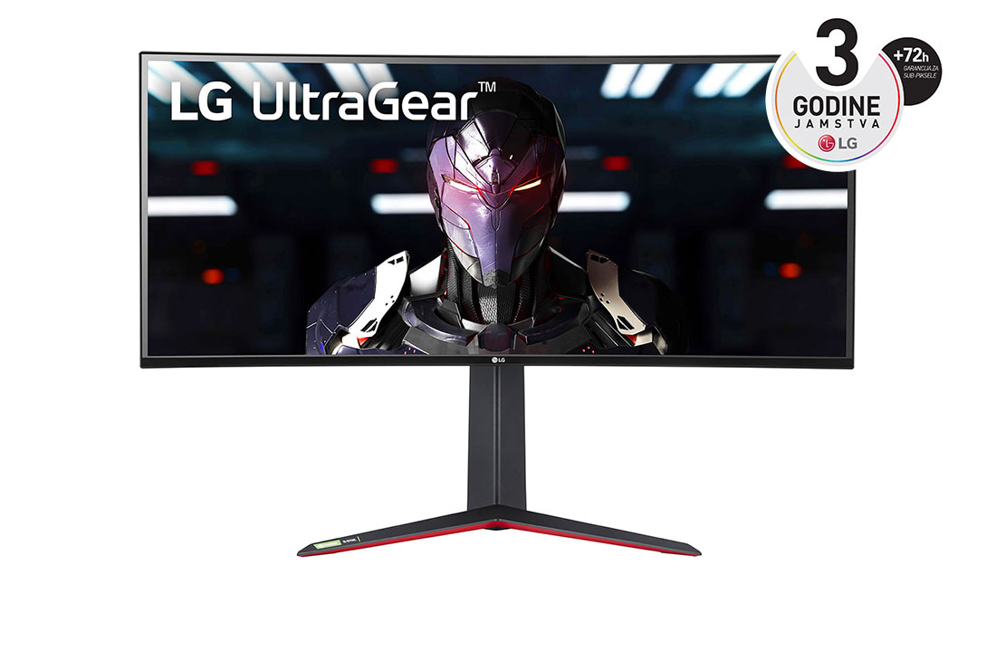 LG 34'' 21:9 zakrivljen QHD Ultragear? IPS gaming monitor AMD FreeSync? (Premium) , prikaz prednje strane, 34GN850P-B