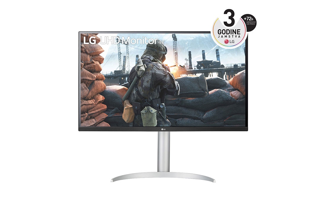 LG Monitor UHD 4K IPS od 27 in?a s tehnologijom VESA DisplayHDR? 400, prikaz prednje strane, 27UP650P-W