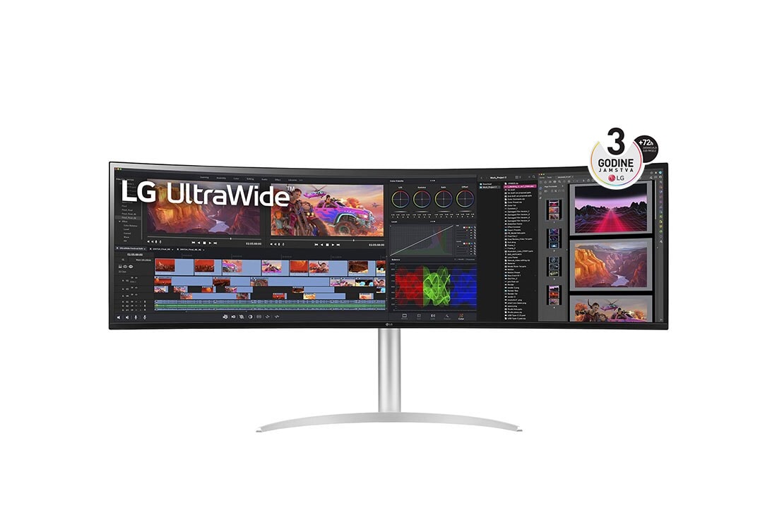 LG UltraWide? Dual QHD Monitor, prikaz prednje strane, 49WQ95C-W