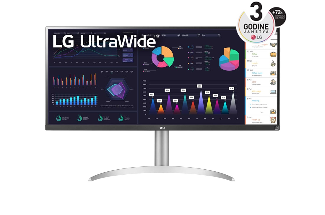 LG 34'' 21:9 UltraWide? Full HD IPS Monitor s AMD FreeSync?, prikaz prednje strane, 34WQ650-W