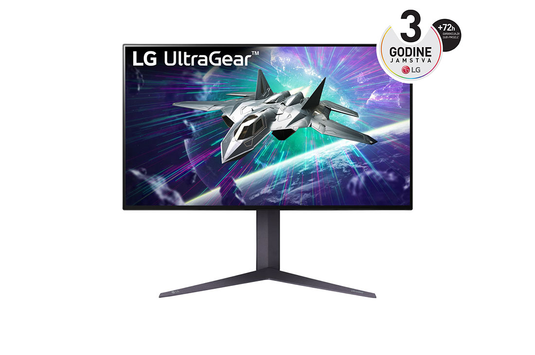 LG 27'' UltraGear? omjer slike 16:9 4K UHD monitor za igra?e s brzinom osvje?avanja do 160Hz, Prikaz prednje strane, 27GR95UM-B