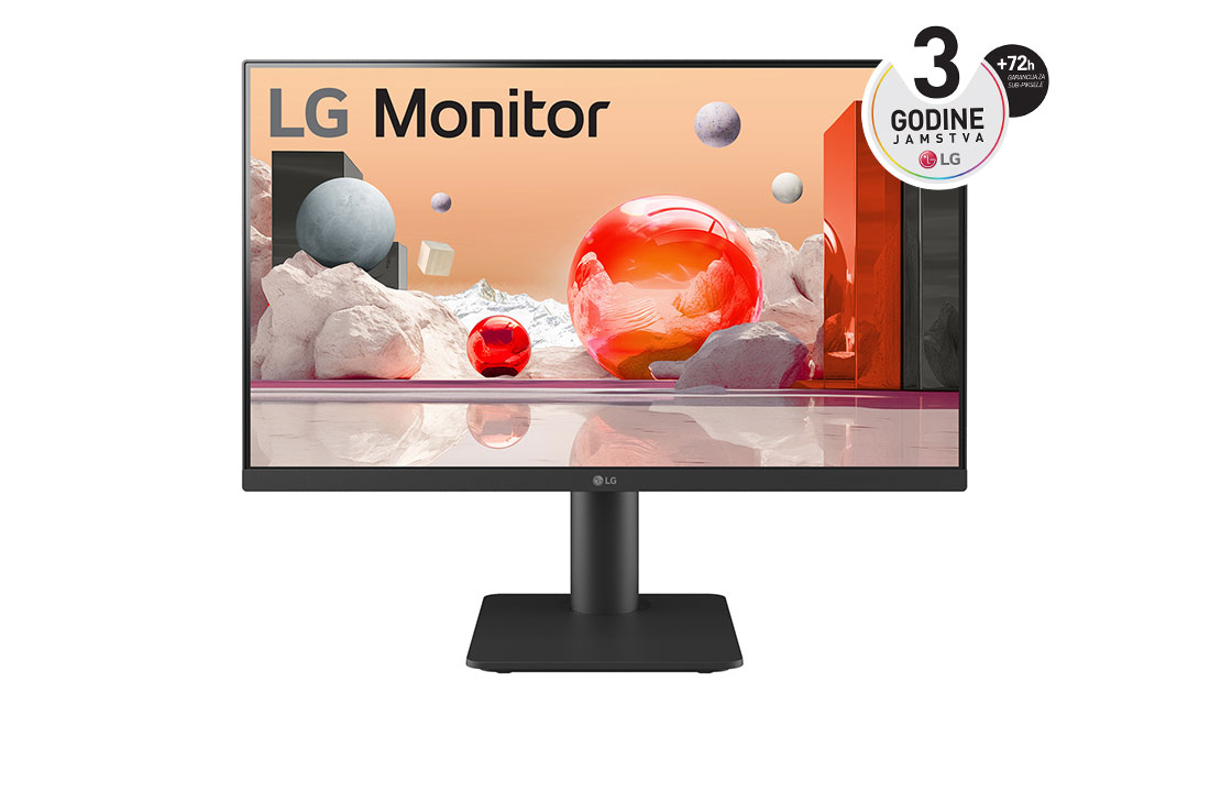 LG 24'' Full HD IPS monitor s brzinom osvje?avanja od 100 Hz, prikaz prednje strane, 24MS550-B