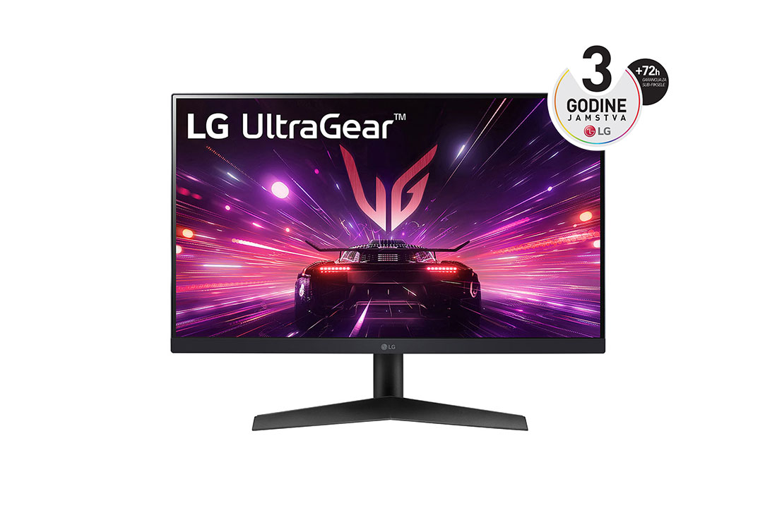 LG 24'' UltraGear IPS 16:9 FHD gaming monitor s brzinom osvje?avanja od 180 Hz, prikaz prednje strane, 24GS60F-B