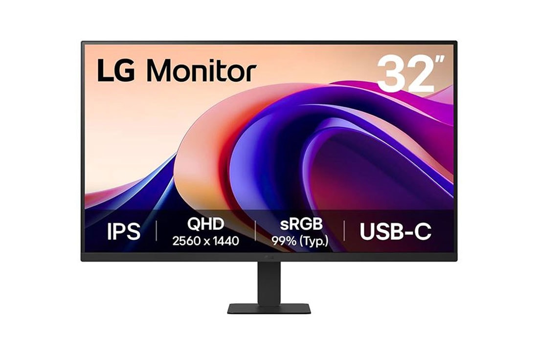 LG 32” 16:9 QHD IPS monitor s brzinom osvje?avanja od 100 Hz, prikaz prednje strane, 32U631A-B