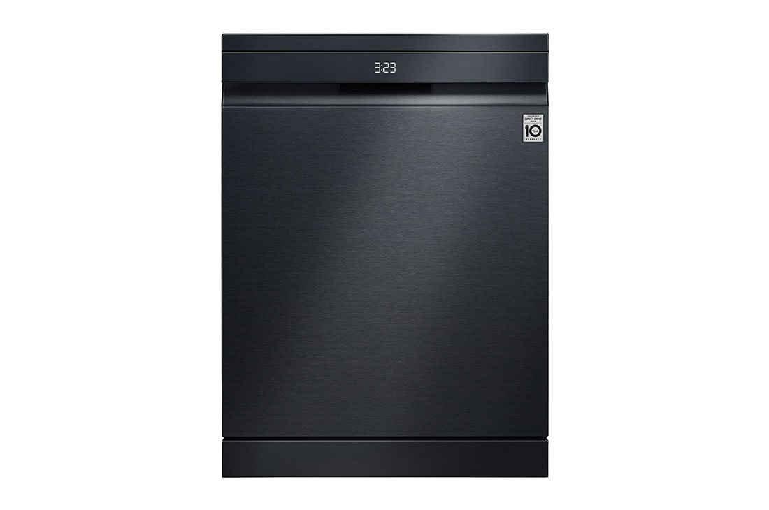 LG QuadWash? perilica posu?a s TrueSteam? tehnologijom pranja vodenom parom, vrata s automatskim otvaranjem, 14 kompleta posu?a, ThinQ? WiFi funkcija, front view, DF587HMS
