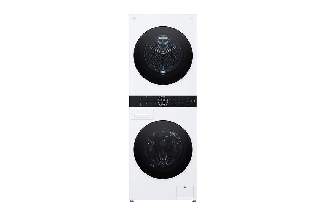 LG  WashTower?, 12/10 kg, max. 1400 okr./min., Steam?, TurboWash?360, kondenzator sa automatskim ?i??enjem, ThinQ? WiFi funkcija, front view light on, WT1210WWF