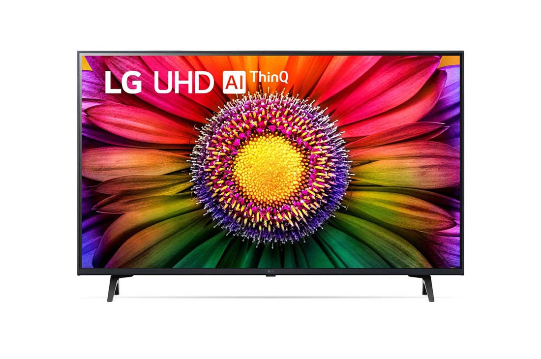 LG UHD UR80 4K pametni televizor od 43 in?a, 2023, Prikaz prednje strane televizora LG UHD, 43UR80003LJ