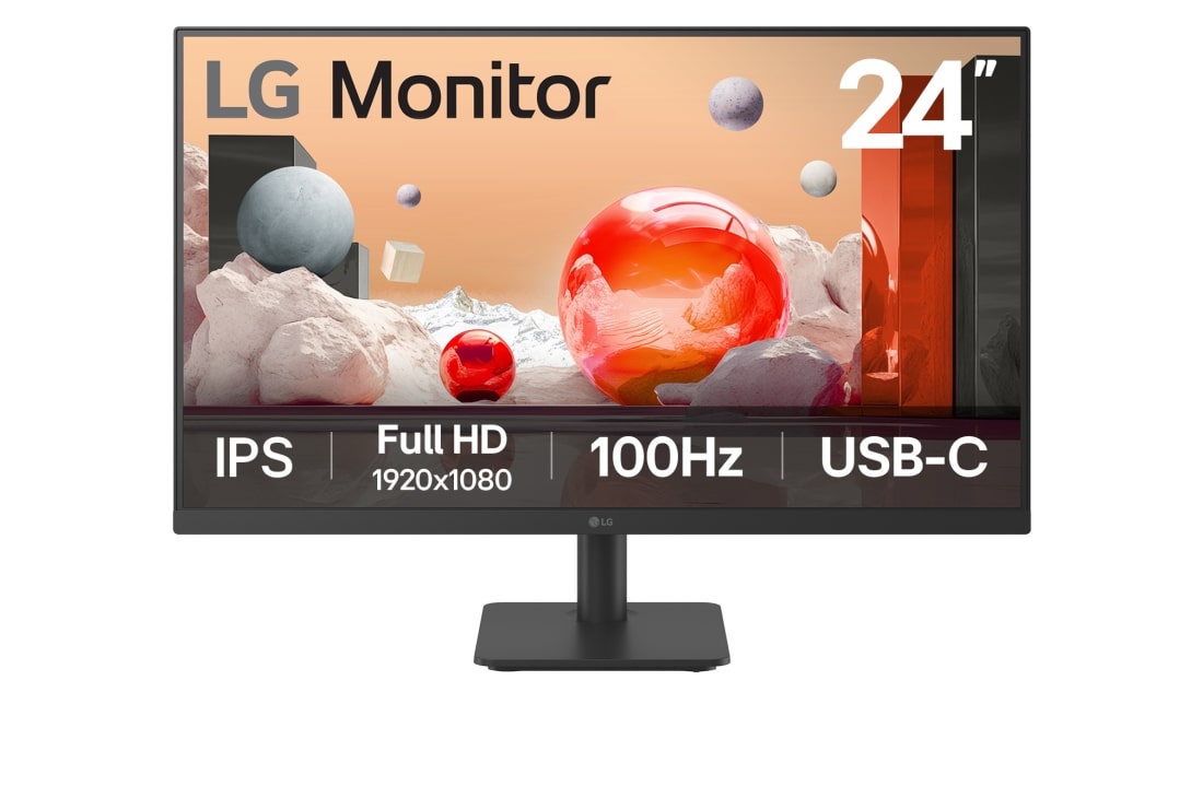 LG ???''24 Full HD 100hz IPS  ???? 16:9 ?? ????? ?USB Type-C , ??? ????, 24MS530B-B