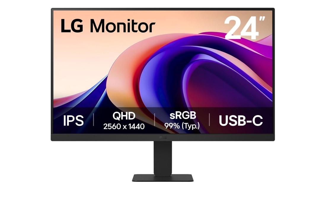 LG ??? '24 QHD 100hz IPS ??????? ?? USB-C ???? 16:9, ??? ????, 24U631A-B