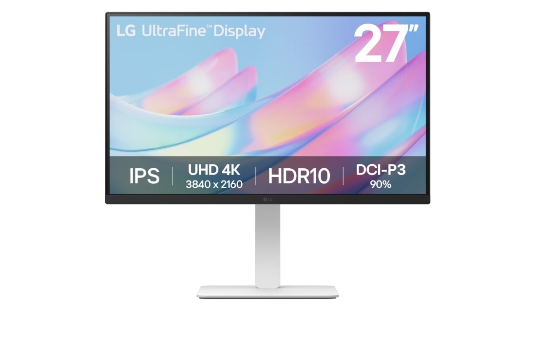 LG ??? ''27 ?4K UHD UltraFine IPS ???? ?HDR10 / FreeSync ???????? ???? 16:9, ??? ????, 27US550-W