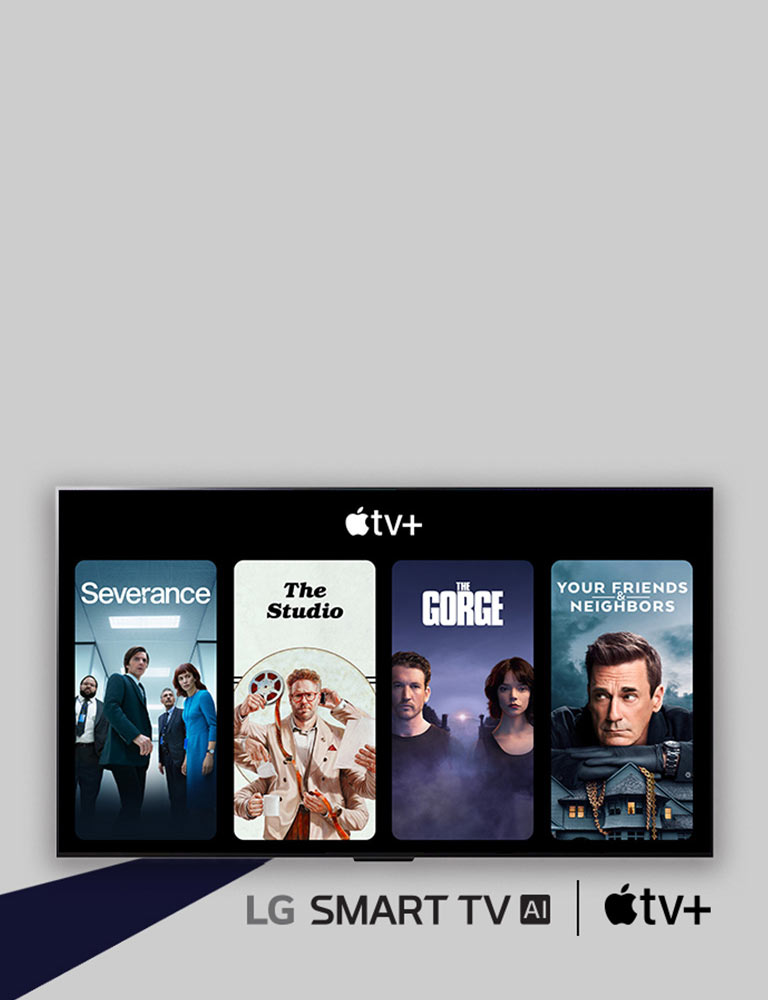 ???? ???? ??????? LG SMART TV AI ????? Apple tv+ ????? ??? ???. ??? ??????? LG TV? ???? ???? ??? ????? ????? ????????? (Severance? ?The Studio? ?The Gorge? ?Your Friends and Neighbors) ???? ???? Apple tv+. 