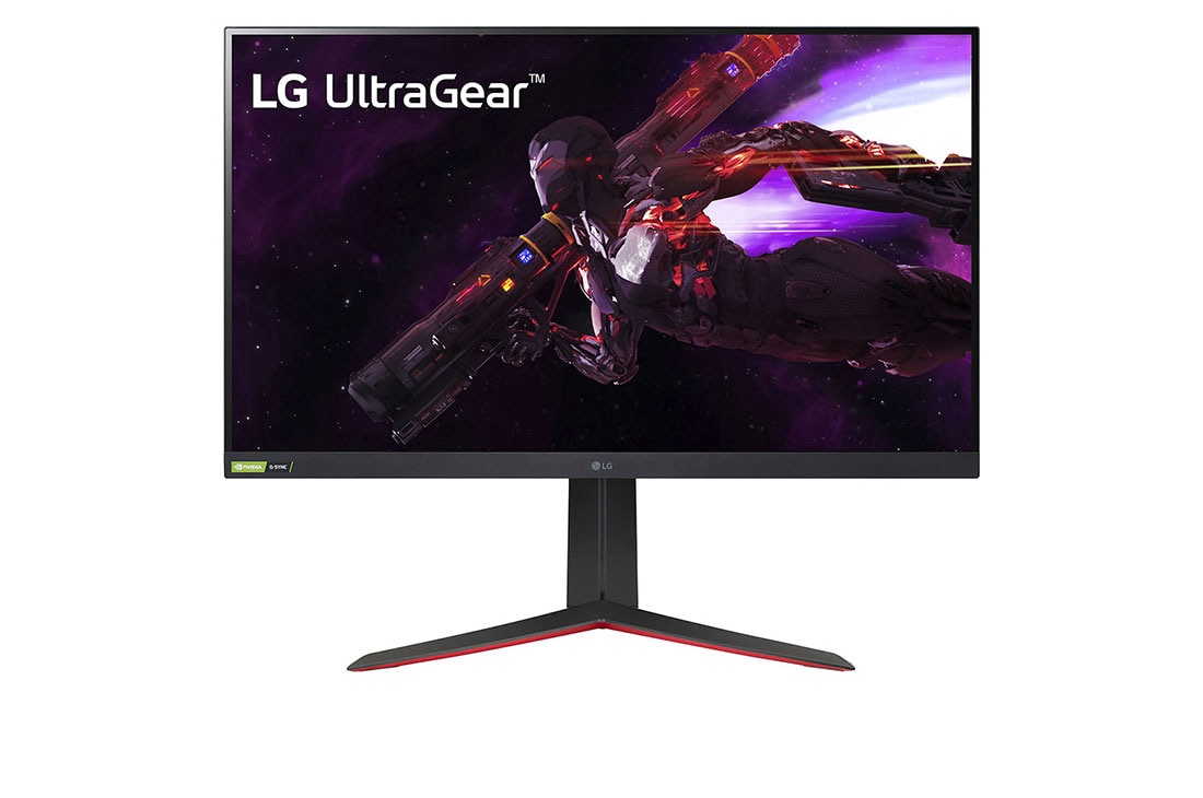 LG ???? HDR ????? 165 ???? UltraGear ???? QHD ?????? ???? ??????? ???? ?????? ???? 1 ???? ????? ????? 32 (81.28 ??) ?? ??????? ?? ?G-SYNC, Front view, 32GP850-B