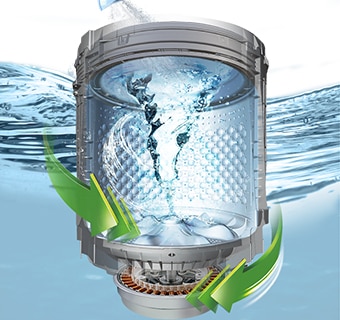 It is spraying water in four directions using a 3D multi-nozzle.