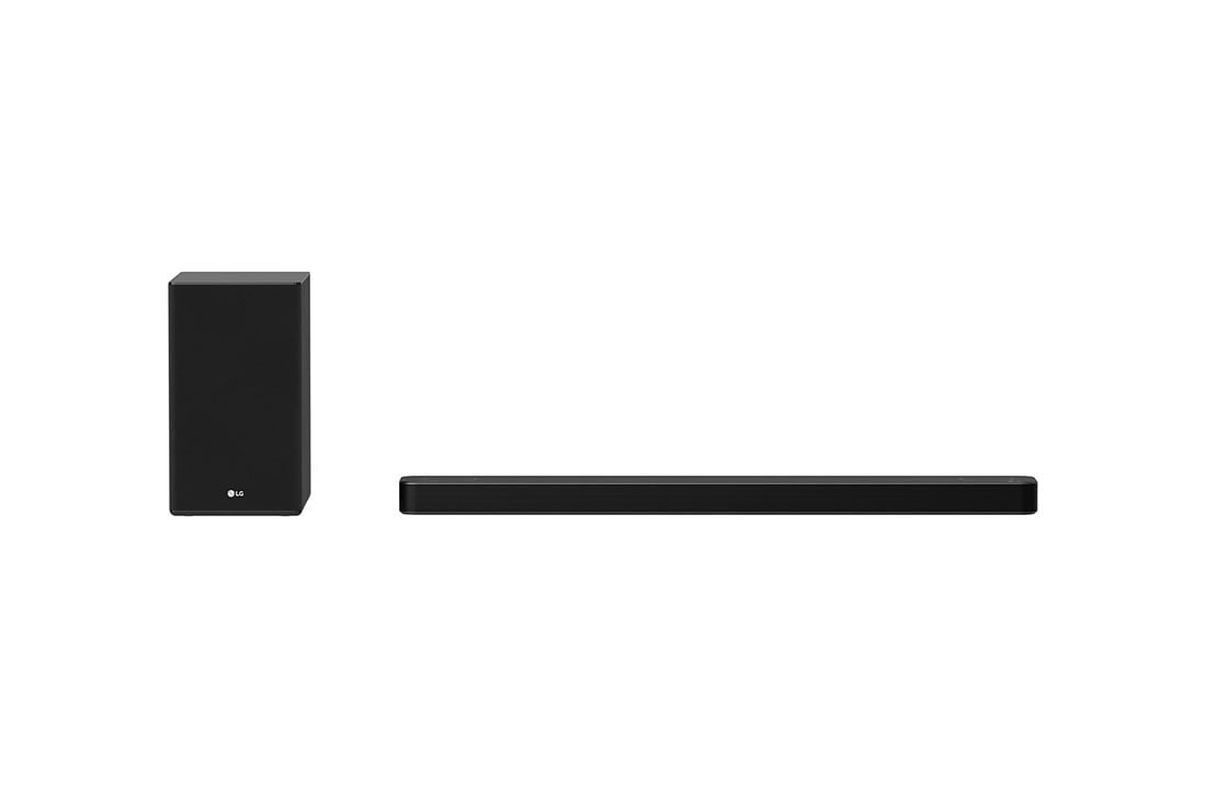 LG SP8A, 440W, 3.1.2ch with Meridian & Dolby Atmos? Soundbar, SP8A front view with sub woofer, SP8A