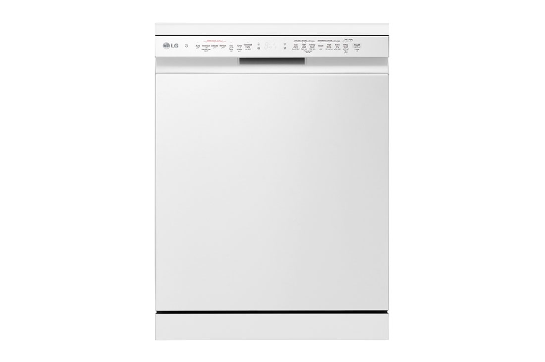 LG QuadWash Steam, 14 Place ,Direct Drive, Platinum Silver, DFC435FW