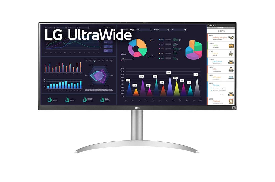 LG 34'' 21:9 UltraWide? Full HD IPS Monitor with AMD FreeSync?, front view, 34WQ650-W