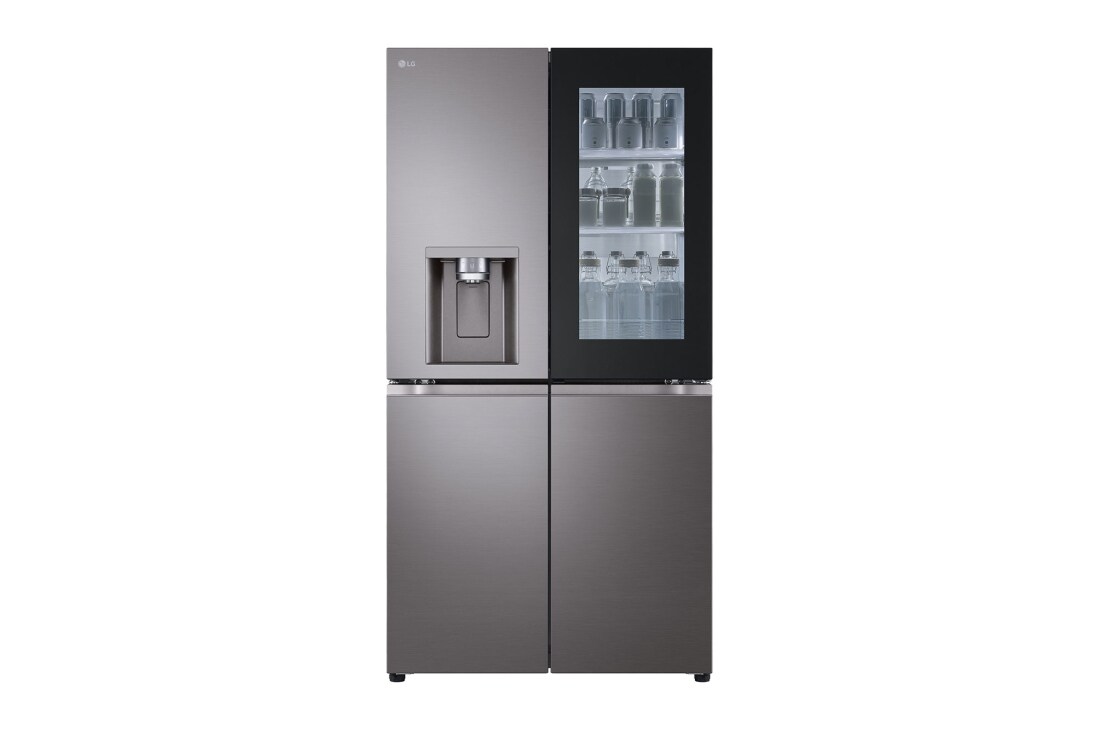 LG Side By Side  Refrigerator, 705L Gross Capacity with HygieneFRESH+?Black Stainless, FRONT VIEW, GCX-274DFBC