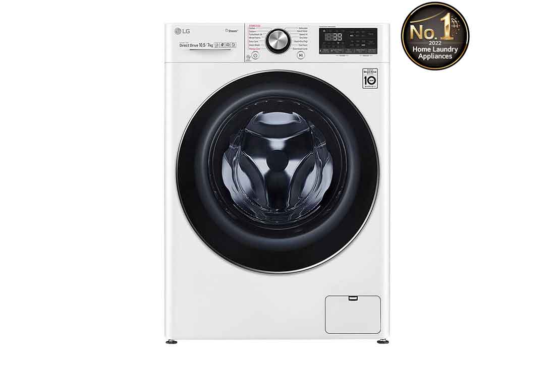 LG 10.5/7kg Front Load Washer & Dryer, AI DD?, TurboWash?360?, White Color, WDV9142WRP