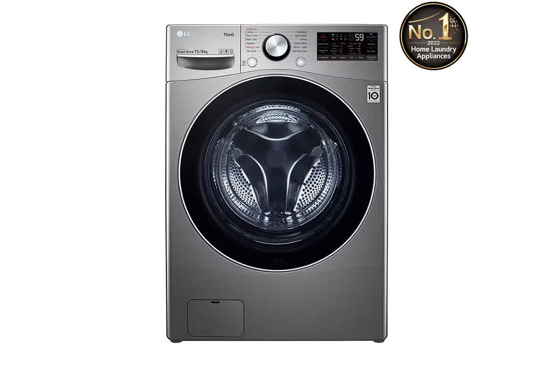 LG Washer & Dryer 15/8kg with AI Direct Drive, Steam, Silver Color, WDL91H62PN