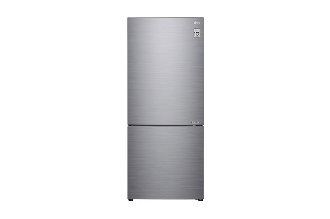 LG 454L Bottom Freezer Refrigerators with Inverter Linear Compressor in Platinum Silver, GB-B4059PZ front view, GB-B4059PZ