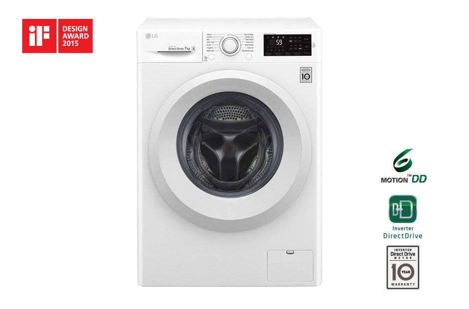 LG 7kg 6 Motion? Inverter Direct Drive? Front Load Washing Machine, FC1207N5W