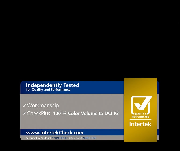 ?Intertrek“ sertifikatas d?l 100 % spalv? spektro pagal DCI-P3.