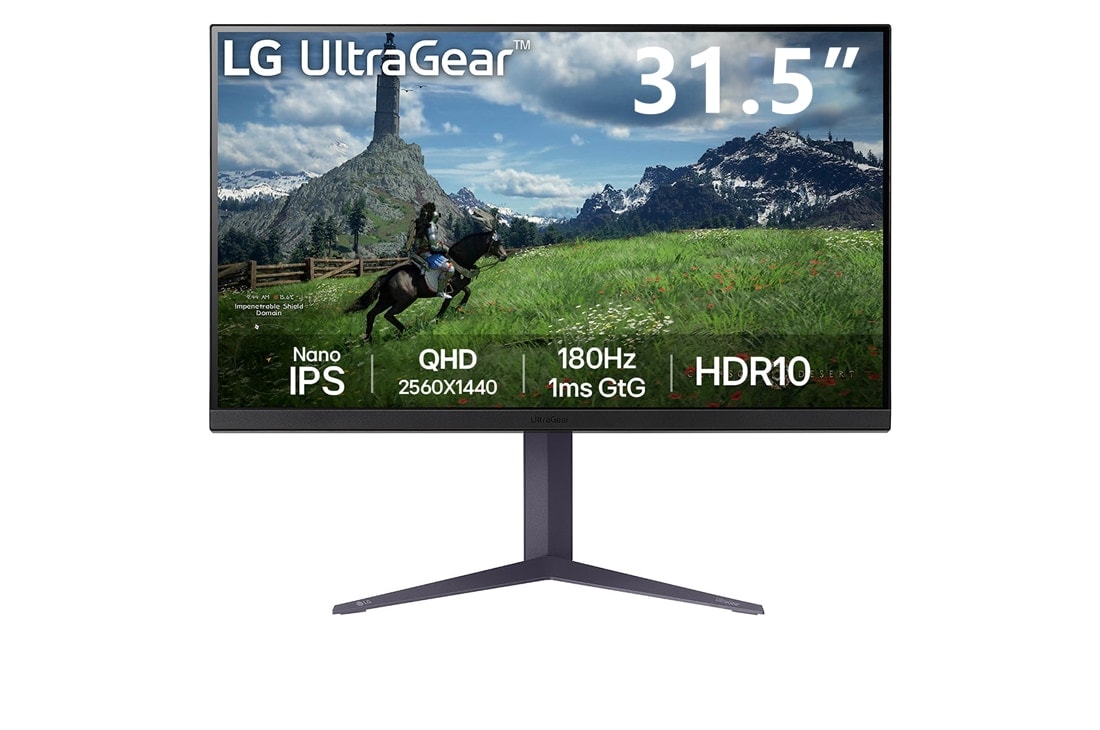 LG 32 coli? ?UltraGear?“ QHD Nano IPS 180Hz ?aidim? monitorius | 1ms (GtG), HDR10, vaizdas i? priekio, 32GS85Q-B