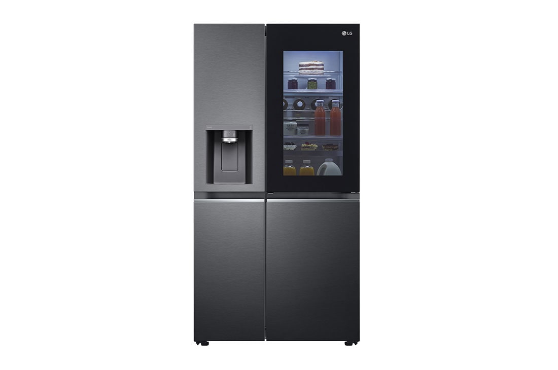 LG dviduris ?aldytuvas | InstaView? Door-in-Door | 635L | auk??io 1.79m | plotis 91.3cm | Pilka| E klas? | WiFi | DoorCooling | Total No Frost | GSXV90MCAE, priekinis ap?vietimas ? produkt? skyri?, GSXV90MCAE