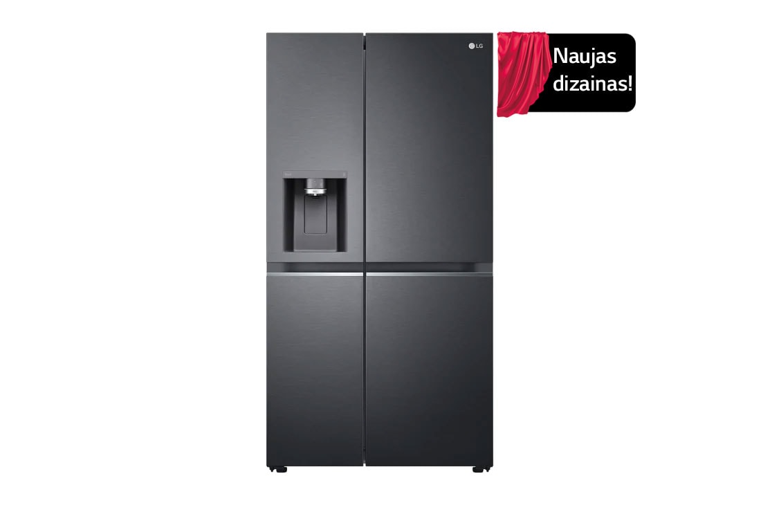 LG 635L No-Frost Side-by-Side ?aldytuvas, plotis 91,3cm, auk??io 179cm , vaizdas i? priekio, GSLV90MCAE