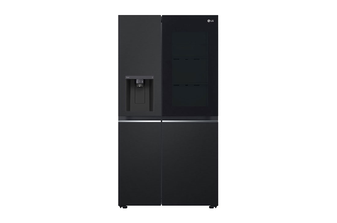 LG  LG InstaView Side by side ?aldytuvas | 1.79m | 635L | Juoda | E klas? | Door Cooling | Fresh Balancer | GSGV81EPLL, Front view , GSGV81EPLL