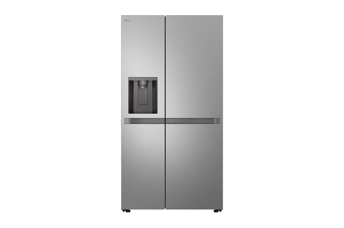 LG Side by side ?aldytuvas | 1.79m | 641L | Sidabrinis | E klas? | DoorCooling?? | UVnano??, Front view, GSLC41PYPE