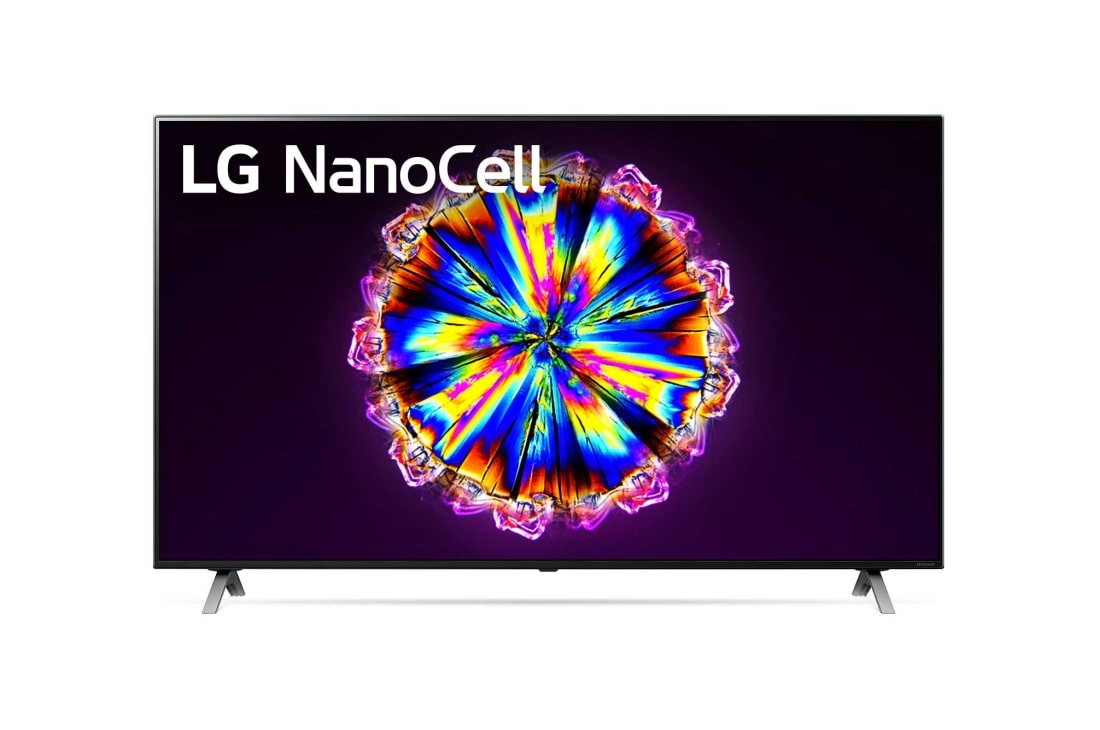LG 65 coli? ?NanoCell“ 4K televizorius su procesoriumi ?α7“ ir garso technologija ?Dolby Atmos“, front view with infill image and logo, 65NANO903NA