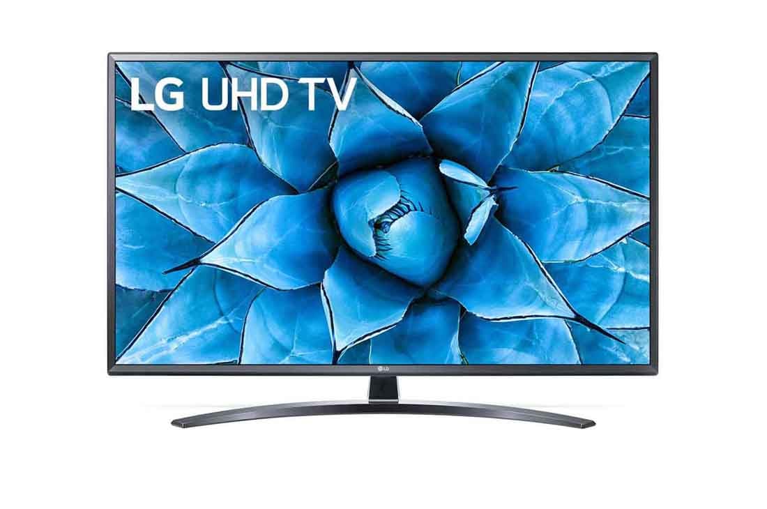 LG 49 coli? UHD 4K televizorius, vaizdas i? priekio su papildomu vaizdu, 49UN74003LB